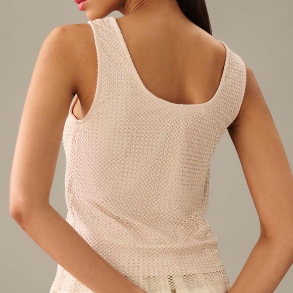 NWT Anthropologie Sunday in Brooklyn Rhinestone Mesh Tank, Small - Picture 2 of 6